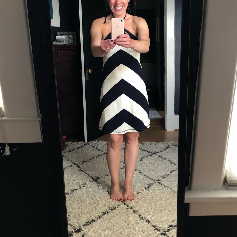 Adorable navy and white mini dress